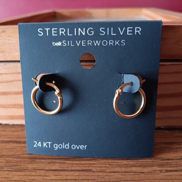 *Price Drop* New belk SILVERWORKS small hoop earrings - Picture 2 of 5